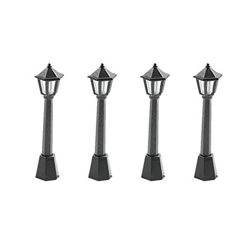 Healifty 4 Piezas Mini Modelo de Luz de Calle Lámpara de Tren de Ferr