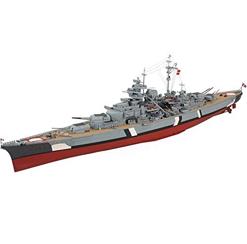 CMO Maqueta de Maquetas de Barcos, Acorazado Bismarck de Alemania Kits Modelo de Plástico, Escala 1/200, 49,3 X 4 Pulgadas