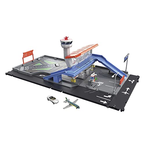 Matchbox HGC59, Set de Juego Aeropuerto, Coches de Juguete con Accesor