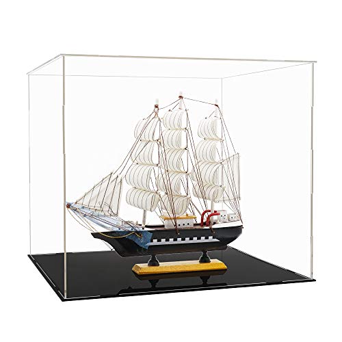 Tingacraft Acrílico Vitrina Cristal Grande (40 x 36,5 x 35 cm) para Barco Maquetas Figura 30cm 1/6, Cristal Caja Metacrilato Expositor para Colecciones