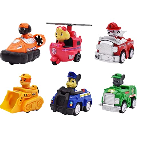 Patrulla Canina Tire hacia Atrás Coches 6 Piezas Vehículo de Figuras
