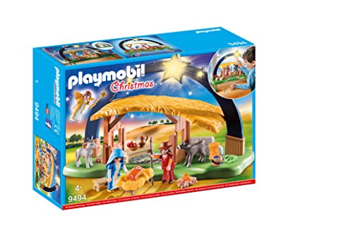 PLAYMOBIL Christmas 9494 Belén con Luz y Patas Plegables, A Partir de 4 años