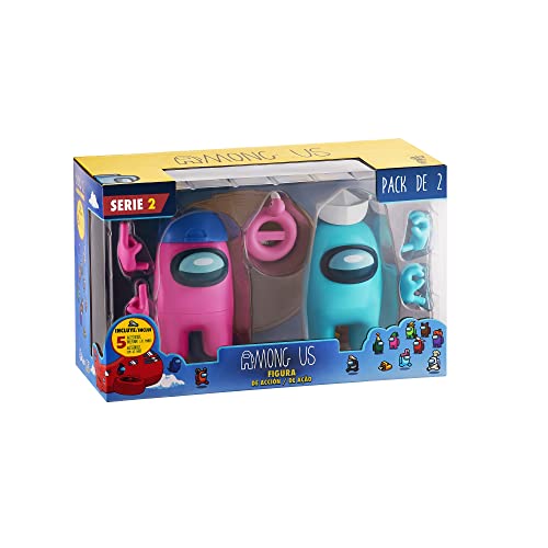 Bizak Among Us S2 Figura Acción Pack de 2 - Rosa + Azul Claro (641162