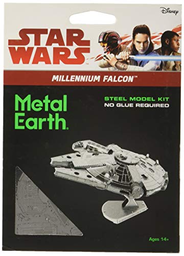 Star Wars-Maqueta de Metal 3D Halcón Milenario, Color Plateado Earth 