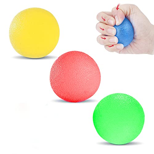 Pelota Rehabilitacion Mano, Pelota Antiestres Pelotas Ejercicio Manos, Antiestres Ejercitar para Fisioterapia, Tratamiento de Manos, Alivio del estrés, 3 Niveles de Resistencia, 3 Colores