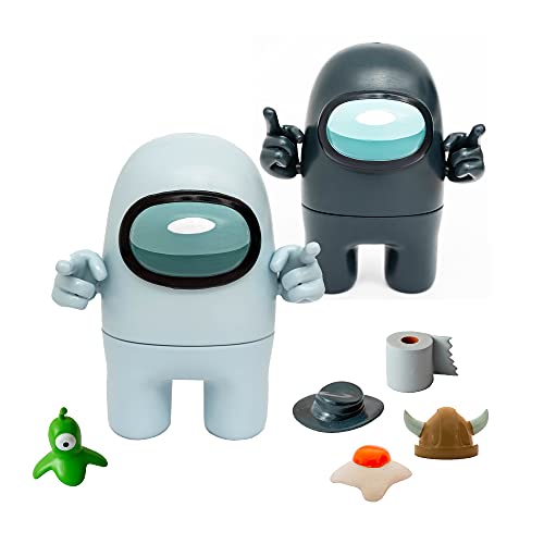 Bizak Among Us - Figura de Acción Pack de 2 en Caja Blanco + Negro (6