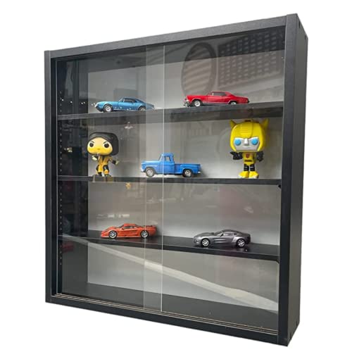 Decographics | Vitrina de Coleccionista para Figuras de Decoración | Colecciones, Estantería Expositora, Mostrador de Perfumes, Coches, Esmaltes (MELAMINA Negro)