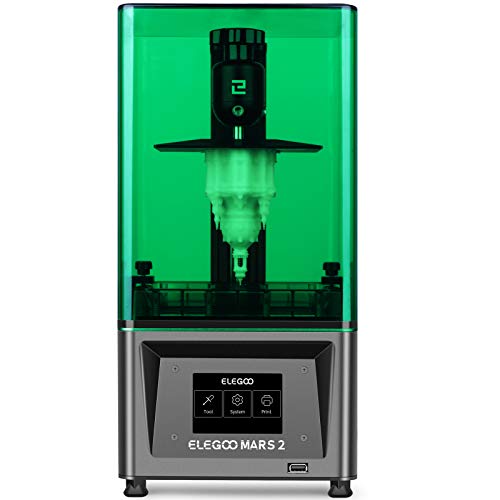 ELEGOO Mars 2 Impresora 3D Mono MSLA Impresora 3D de Resina LCD de Fotopolimerización UV con LCD Monocromático 2K de 6.08 Pulgadas, Tamaño de Impresión 129mm(L)*80mm(W)*150mm(H)