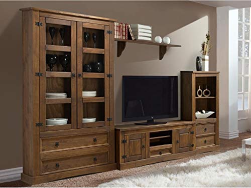 MUEBLES DELUXE ONLINE MEDITERRANEA Mueble Salón Rústico Modelo 2 - Salón Completo Sin Mesa de Centro