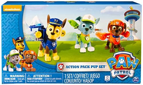 PAW PATROL 6024061- Paquete de figuras de acción Pack Pup de 3 - Versión 2 (Chase, Rocky, Zuma)