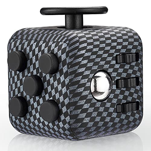 Yetech Juguete Antiestrés Stress Cube,Black Cubo Anti-estrees con 6 m
