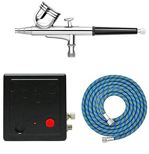 Doble Acción aerógrafo compresor conjunto de herramientas completo p