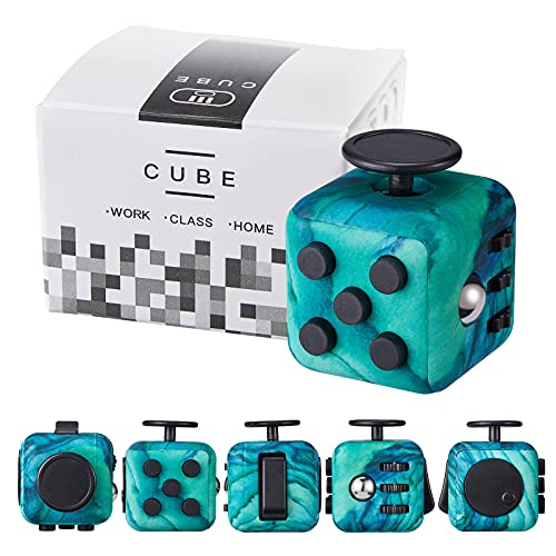 Yetech Juguete Antiestrés Stress Cube,Verde Cubo Anti-estrees con 6 m
