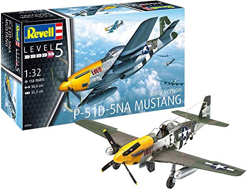 Revell-P-51D-5NA Mustang (Early Version Kit Modelo, Multicolor (03944)