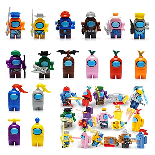TOTOY Juego de 16 figuras de Among Us, juguetes Among US Among Us, fig