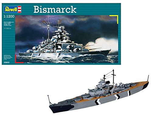 Revell Barco Bismarck 1/1200 Naval RE05802, multicolor, 20,0 cm de lar