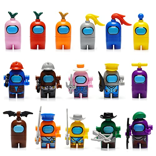 SUPRTOY 16 pcs Mini Juguetes,Among Us Figuras Coleccionables Regalos p