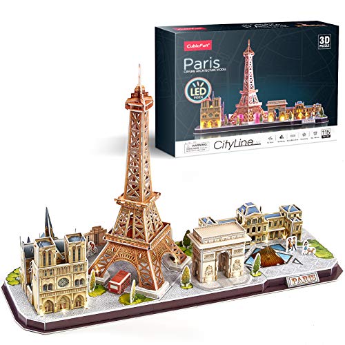 CubicFun Puzzle 3D LED París Cityline Maquetas para Construir Adultos