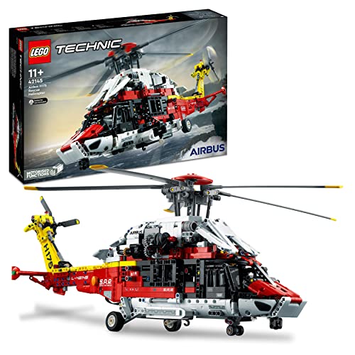 LEGO 42145 Technic Helicóptero de Rescate Airbus H175, Maqueta para Construir, con Rotores Giratorios, Juguete Educativo para Niños