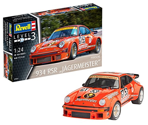 Revell Maqueta Porsche 934 RSR Jägermeister, Kit Modelo, Escala 1:24 