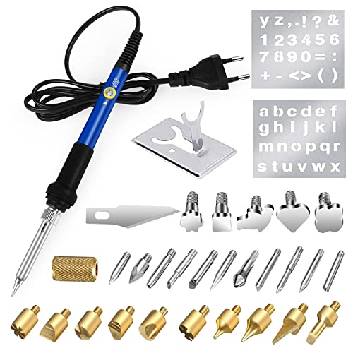 Gohytal 32Piezas Kit de Soldador Eléctrico,220V Kit Pirograbador de M