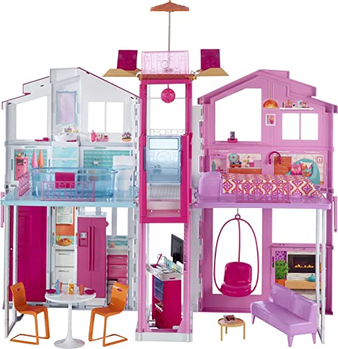 Barbie Supercasa, Casa de muñecas con accesorios (Mattel DLY32)