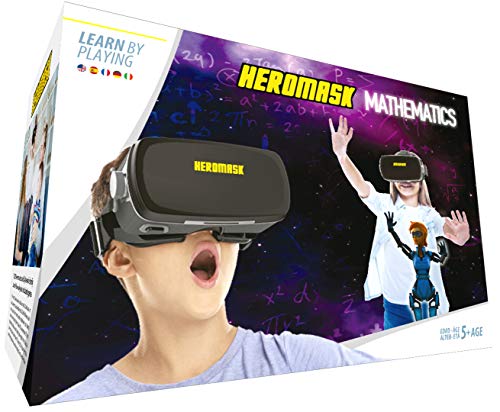 Gafas VR + Juegos. Aprender Matematicas niños [sumar y restar calculo Mental...] Gafas 3D Realidad Virtual [Regalo Original] Juguetes Comunion - Navidad. Regalos para niños y niñas 5 6 7...12 años.