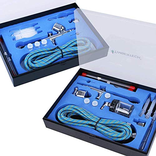 Timbertech - ABPST03 - Set de 2 aerógrafos - Incluye 6 Agujas, 6 boqu