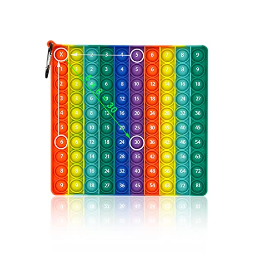 jiuzcare Pop It Fidget Toy Multiplicación Push Bubble Sensory Explota