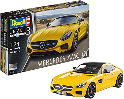 Revell Mercedes AMG GT Escala 1/24-Revell RE07028, Color Amarillo, 18,