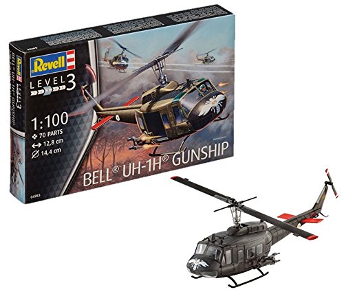 Revell- Bell UH-1H Maqueta Helicóptero Gunship, 10+ Años, Multicolor