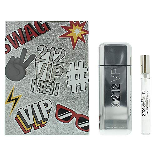 Carolina Herrera 212 Vip - 3.4 Oz Eau De Toilette Spray + .34 Oz Mini Edt Spray For Men Gift Set