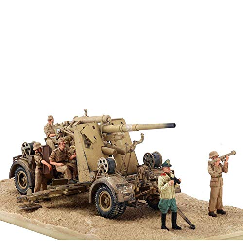 CMO Maqueta Tanque de Guerra, Cañón antiaéreo de 88 mm alemán Metal Militares Escala 1:72, Juguetes y Regalos para Niños, 6,9 X 3 Pulgadas