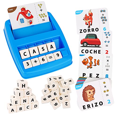 Joozmui Juguetes Niños 3 4 5 6 7 8 Años, Juegos Educativos Niños 3-8 Años Regalo Niña 3-8 Años Juegos para Niños Juguetes Niña 3-8 Años Aprender a Leer Juguetes Montessori Scrabble Español