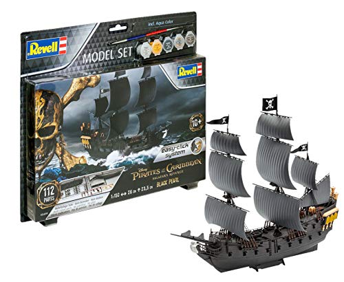 Revell 65499 – Maqueta de Barco 65499 Set 1: 150 – Barco Pirata Black Pearl en Escala 1: 150, Nivel 3, orgin Algas fidelidad imitación con Muchos Detalles, Barco, de Piratas del Caribe
