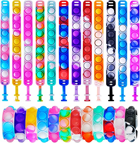 Ainiv Pop Fidget it Toy, 12 Piezas Fidget Pulsera, Vistoso Pulsera Pop