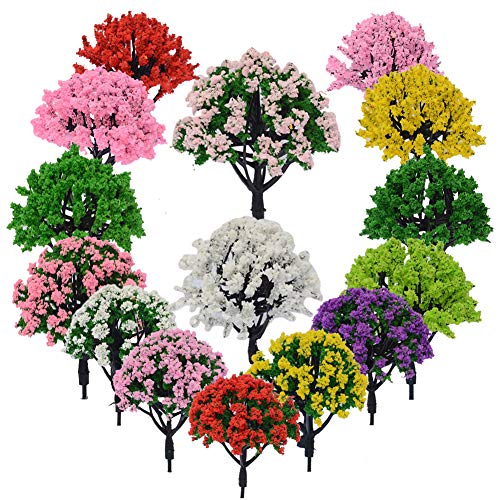 BESTZY 15pcs Modelo Árbol Diorama Árboles Modelo Mezclados Árboles 