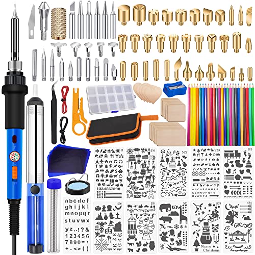 129pcs Kit Pirograbador de Madera, BringLuck2U Kit Pirograbdores Elect